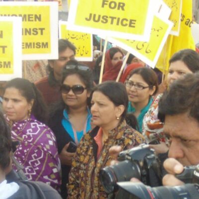 Protestors, including the author, at a rally in Pakistan in 2007. Credit: Author.