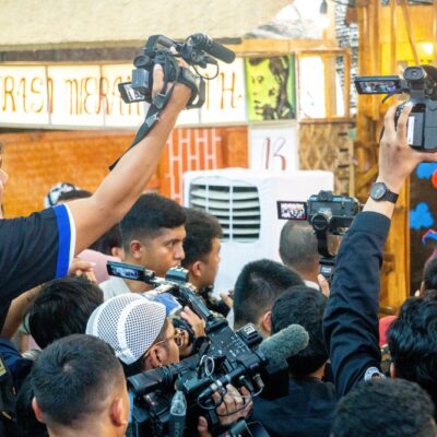Journalists in Blitar, East Java, Indonesia, June, 2025. Credit: Mang Kelin/Shutterstock.