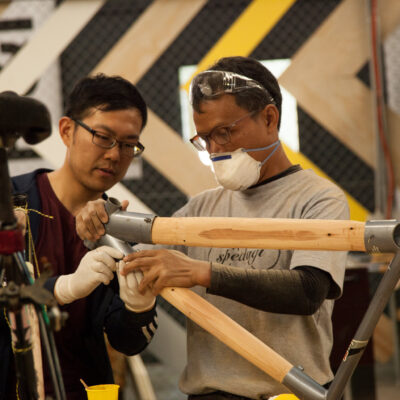Making bamboo-framed bicycles with Indonesian designer Singgih Kartono in Sydney, 2016. Credit: Jessica Lea Dunn/Flickr.