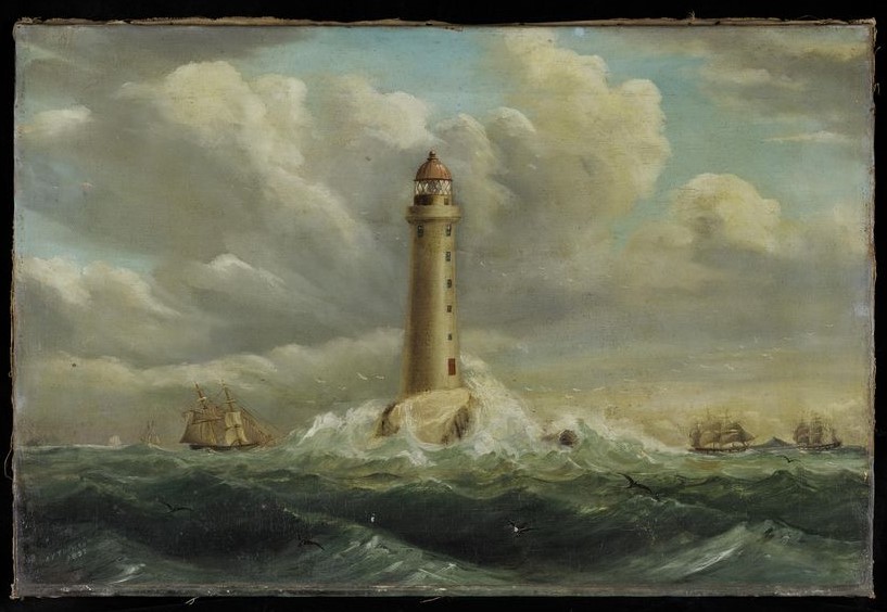 John Turnbull Thomson. Horsburgh Lighthouse. 1851. Oil on canvas. 46 x 69 cm. Collection of National Museum of Singapore, National Heritage Board.