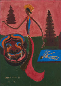Emiria Sunassa [[compressed]]. Sri Padi (Sri, the Goddess of Rice. 1958. Oil on canvas, 65 x 46.8 cm. Collection of National Gallery Singapore. Image courtesy of National Heritage Board, Singapore.