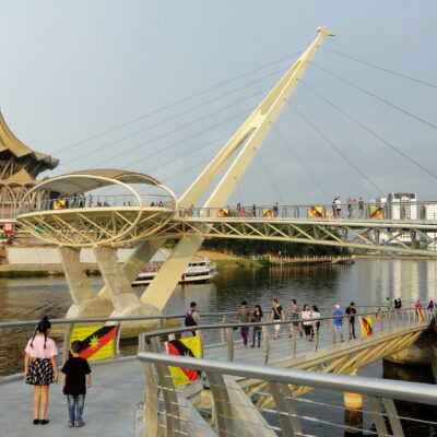 : Sarawak State Legislative Assembly Building from Darul Hana Bridge, Kuching, Sarawak.